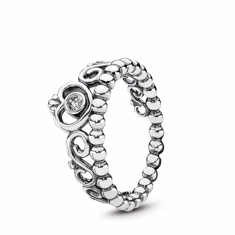 Pandora Princess Tiara Crown Stackable Ring NZ, Sterling Silver (614583-EJS)